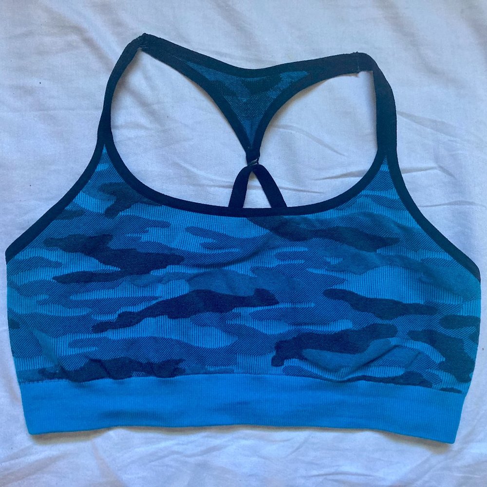Blue Camo Sports Bra